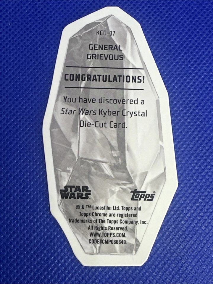 2023 TOPPS STAR WARS CROMO PRETO KYBER CRISTAL DIE-CUT GENERAL GRIEVOUS - Imagem 3 de 3