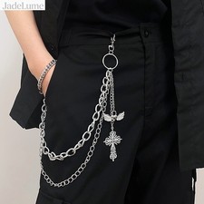 Mens Punk Cross Metal Wallet Chain Links Goth...