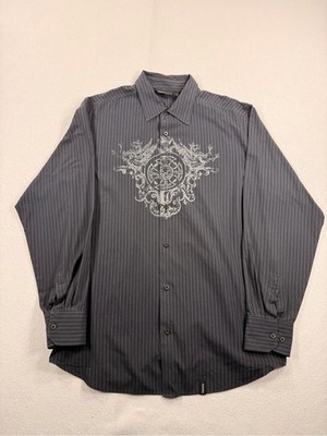 Y2k Grunge Affliction Like Button Up