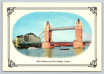Vintage Colourmaster Postcard Tower Bridge River Thames London England UK