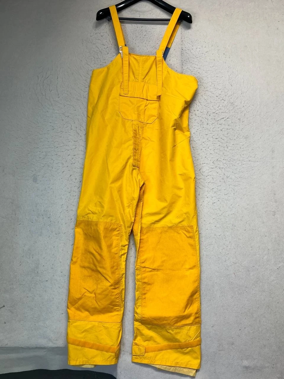 Vintage Atlantis Gore Tex Rain Bib Overalls Pants Mens Size L Yellow 100% Nylon