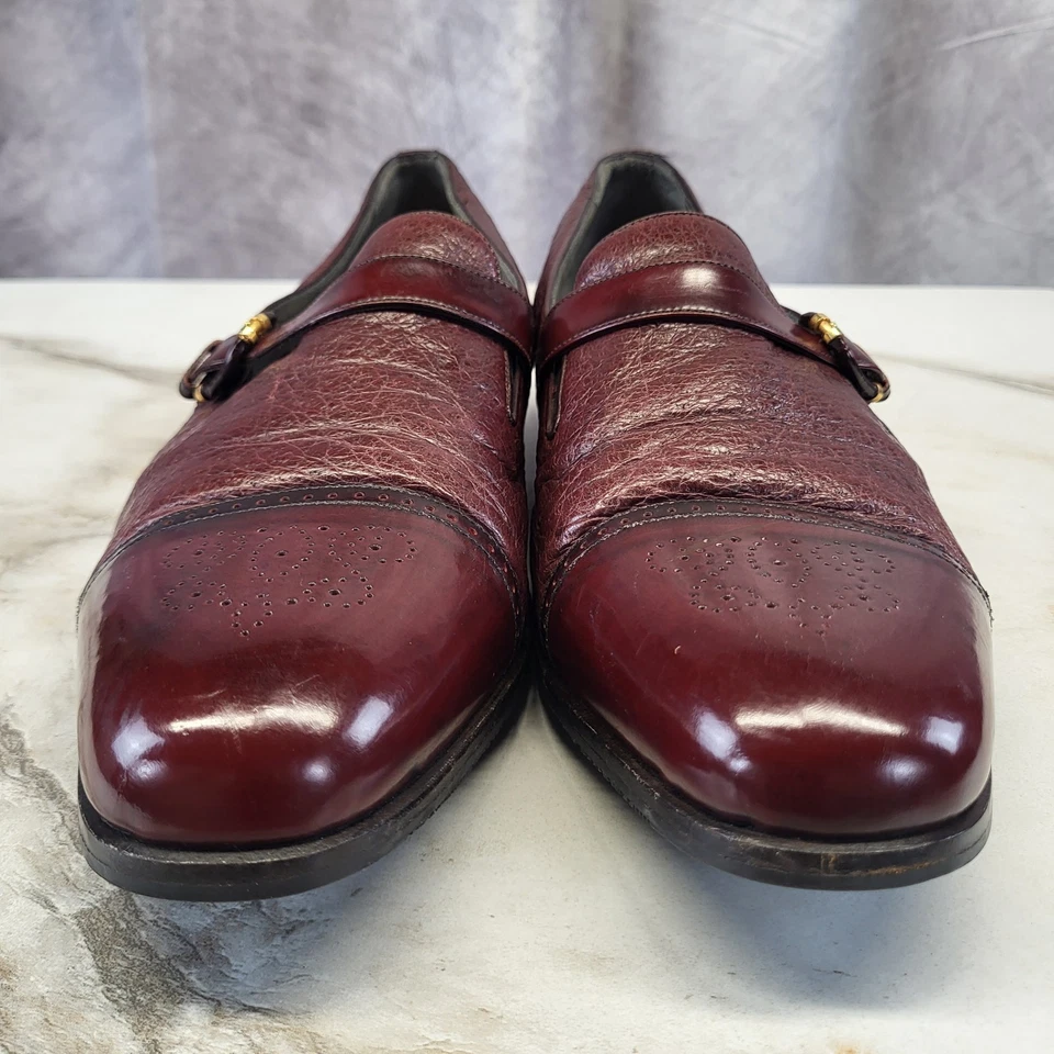 Mocasines Moreschi Puntera Monje Correa Cordobés Borgoña Para Hombre Talla 10 Foto 3 de 4