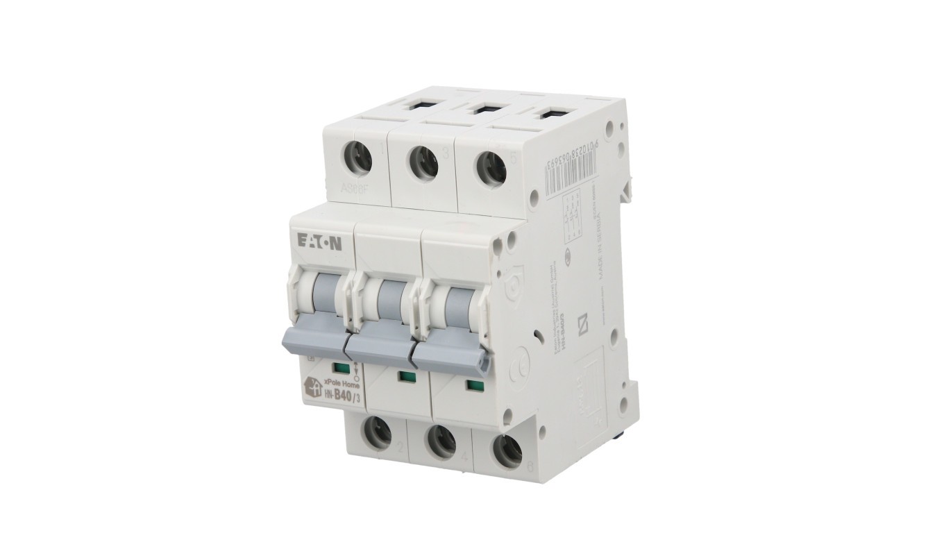 3P B 40A Overcurrent Switch 6kA AC xPole Home HN-B40/3 194885