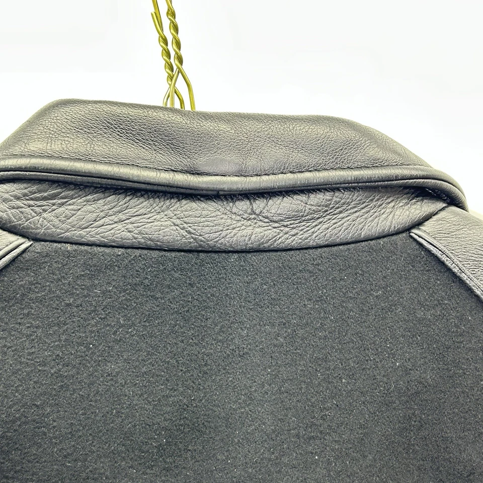 Chaqueta de cuero vintage Boeing 787 Dream Liner para hombre 2XL negra cremallera completa Foto 3 de 4