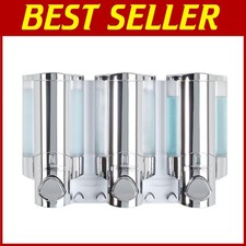 Chrome Shower Dispenser with Storage Hooks