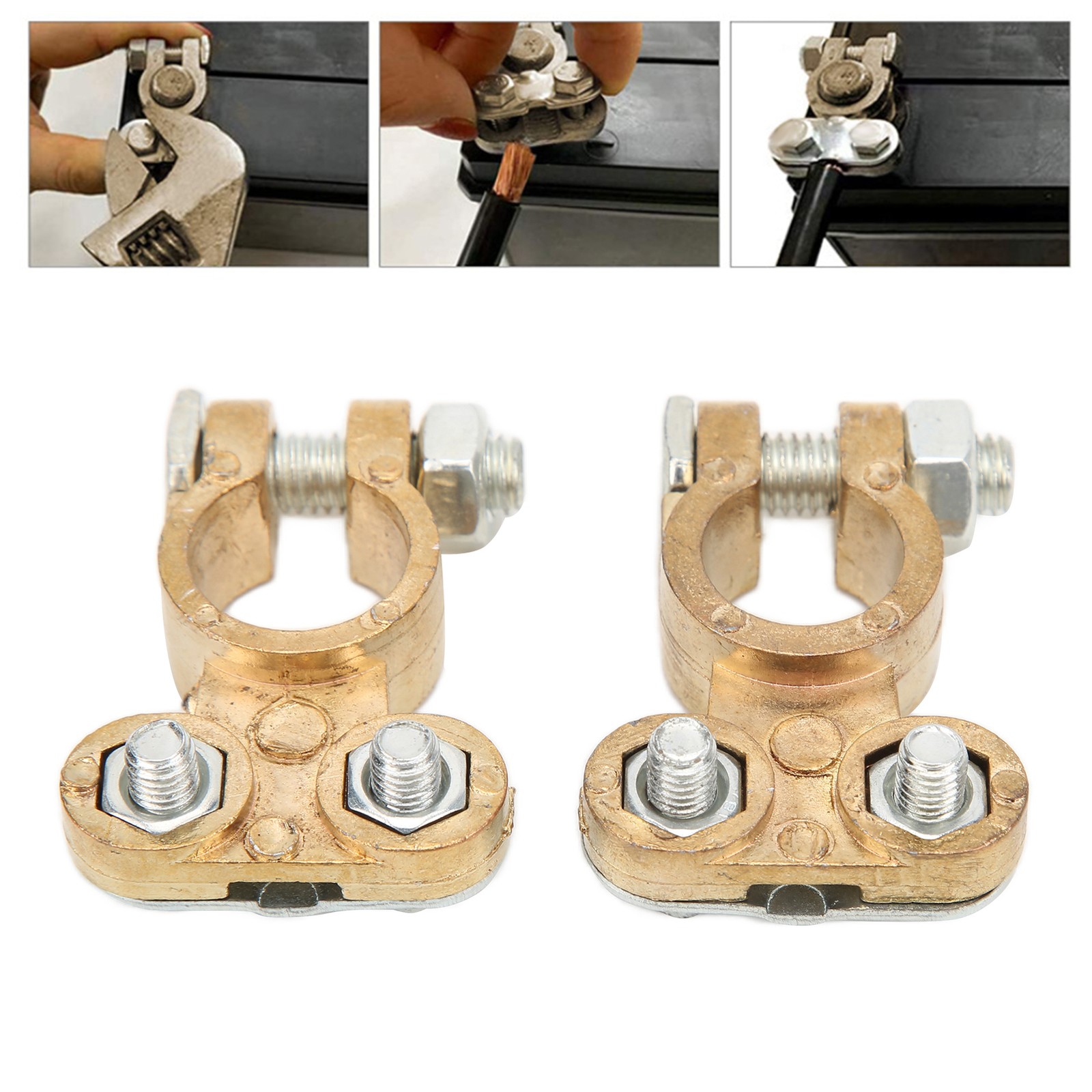 1 Pair Of Car Battery Terminals Corrosion Resistance Metal Battery Terminal Clam