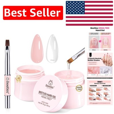 Professional HEMA-Free Builder Gel for Nails: 2 x 1oz in Clear & Jelly Nude