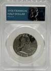 1958 Franklin Half Dollar Proof, Mirror Like Finish, 90% Silver, Gem BU
