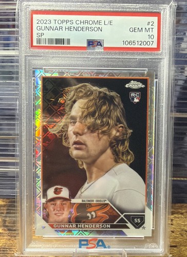 2023 Topps Chrome L/E Image Variation Gunnar Henderson #2 Rookie PSA 10 Orioles