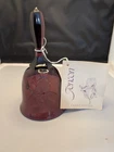 Vintage Fenton Amethyst Iris Etched 6.5" Bell with Original Tag
