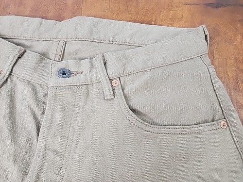 Oni Denim 612-KHBE 12oz Beige Selvedge Relax Taper Herren Größe 33 Hergestellt in Japan - Bild 11 von 24