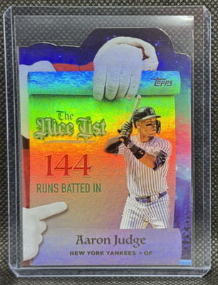 AARON JUDGE 2025 Topps Holiday The Nice List ''144 Runs Batted In'' Yankees MNL-6