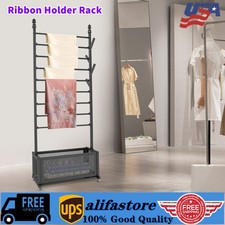 Ribbon Holder Organizer Rack w/Wheels Large Capacity Ribbon Stand Organizer
