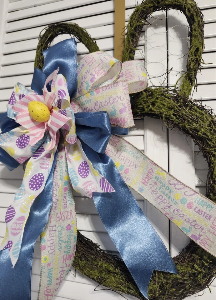 Enorme Arco Corona Azul Satén Cinta Linterna Topper Decoración Huevo Envío Gratis Foto 4 de 4