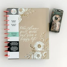 Happy Planner Simple Florals Big Undated Journal & Planner AND Expander Discs