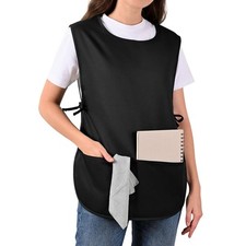 Cobbler Apron for Women Men with 2 Pockets Waterproof Art Smock Aprons Black ...