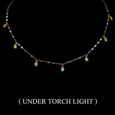 925 Sterling Silver Necklace Oval Fire Opal 4x3mm Natural Gemstone Jewelry 18in