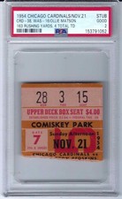 1954 Chicago Cardinals Vs Washington Redskins Ollie Matson 163 Yards Ticket PSA