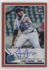 2019 Donruss Optic Rated Rookie Signatures Red Prizm 24/50 Josh James Auto uk2
