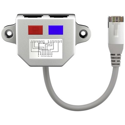 Goobay RJ45 Netzwerk Y-Adapter CAT 5 [1x RJ45-Stecker - 2x RJ45-Buchse]  Meta...