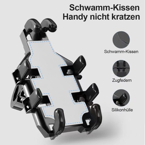 4.7-7.2” Handyhalterung Fahrrad Halter Motorrad Roller Lenker 360° Smartphone DE - Bild 11 von 18