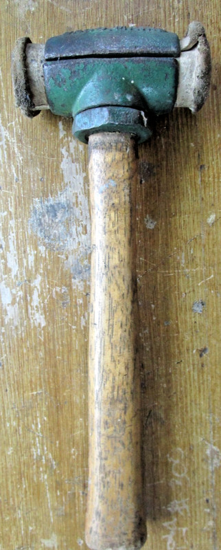 Vintage GARLAND No.1 SACO MAINE Split Head RAWHIDE Mallet HAMMER
