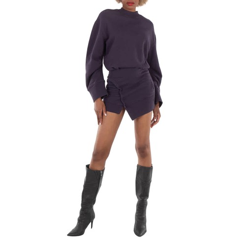 The Attico Ivory Mini Sweater Dress In Dark Violet Fade, Brand Size 38 ( US Size