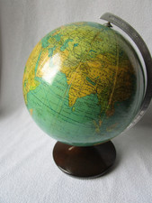 schöner alter kleiner Columbus Globus Erdglobus Globe 16cm Kugel mit Holzfuß