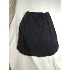 Vintage Shadowline Black Nylon Half Slip Lace Trim Made in USA Medium Womens