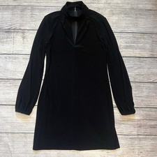 White House Black Long Sleeve Keyhole Turtleneck Dress Womens Size 4 Whimsigoth