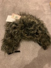 NEW RIVER ISLAND BROWN FAUX FUR TRAPPER HAT One Size MENS WOMENS UNISEX
