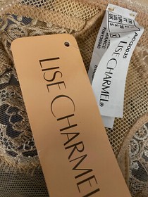 $141 Lise Charmel Women Beige Lace Low Rise Ecrin Glamour Thong Panties Size S