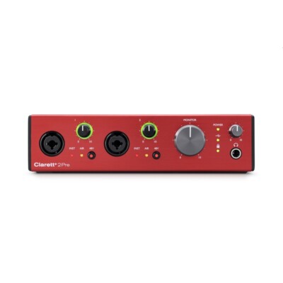 FOCUSRITE CLARETT+ 2Pre 10-In / 4-Out USB/MIDI/OPTICAL Audio Interface Software
