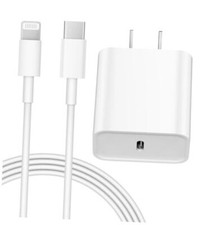 iPhone 14 13 12 Charger Fast Charging 20W PD USB C Wall Charger with 6FT White
