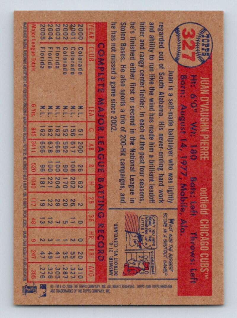 2006 Topps Heritage #327 Juan Pierre (SP/Short Print) Cubs z | eBay