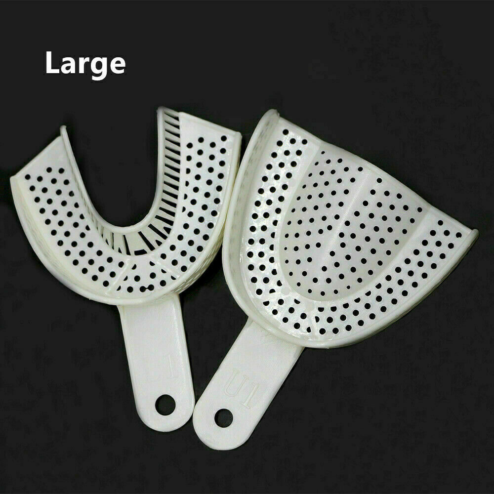 100Pcs Dental Disposable Impression Trays Bite Registration Net Denture Tray