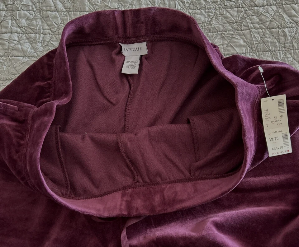 Avenue Mujeres Terciopelo Terciopelo 2 Piezas Sudadera con Capucha Pantalones Traje Talla 18/20 Foto 3 de 4