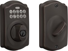 Schlage BE365 CAM 716 Camelot Keypad Deadbolt In  Aged Bronze