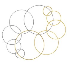 Craft County 10 Pack Metal Hoops - Silver & Gold Colors - Multiple Sizes in Pack