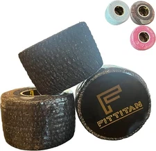 Weightlifting Hook Grip Tape - Bulk Pack of 3 Rolls (15ft/Roll) -Black