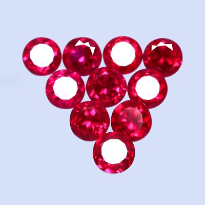 Natural Certified 5.00 mm Burma Pigeon Blood Red Ruby 10 Pcs Round AAA+ Gemstone
