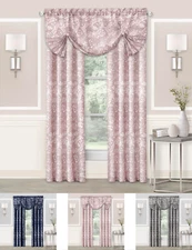 Charlotte Pastel Floral Semi Sheer Window Curtains - Assorted Colors & Sizes