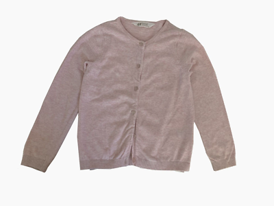 H M Girl's Cardigan 100% cotton L/6 Color Light Pink Designed in