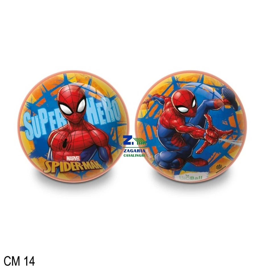 MONDO PALLINA PALLA SPIDERMAN L'UOMO RAGNO DIAM. CM 14 PICCOLA LEGGERA PER BAMBINI
