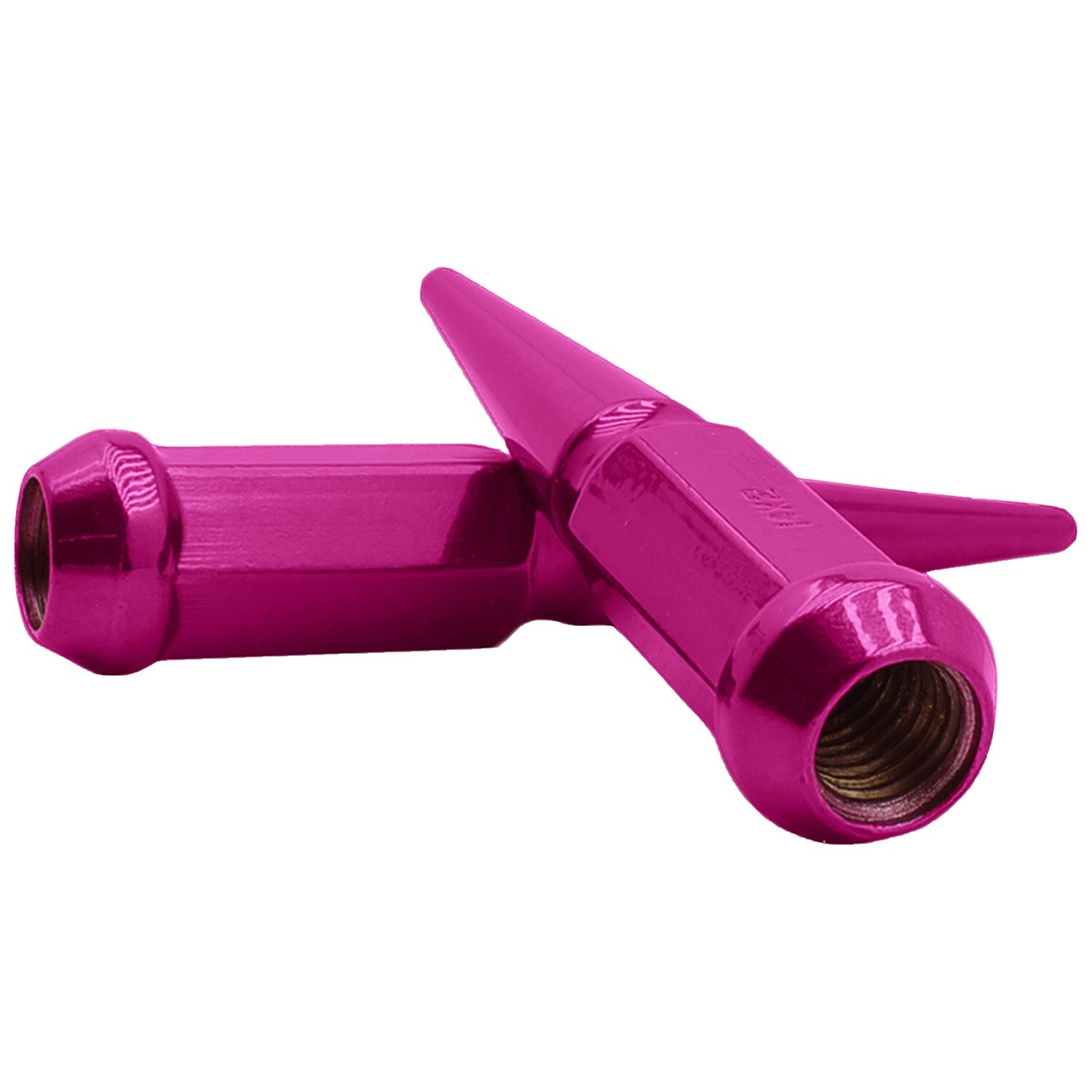 5 Lug 14x1.5 Candy Raspberry Powder Coated Spike Lug Nuts 4.5