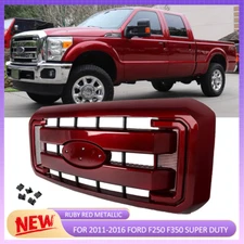 For 2011-2016 Ford F250 F350 F450 F550 Ruby Red Metallic Front Grille Assembly