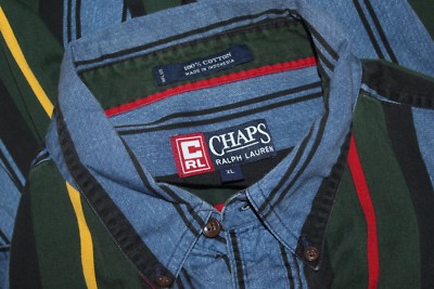Vintage CHAPS RALPH LAUREN Early 90s CREST PATCH Logo Twill Oxford