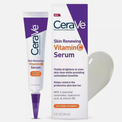 CeraVe Skin Renewing Vitamin C Serum with Hyaluronic Acid 1 FL OZ (30 ml)