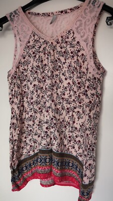 T Shirt Top Bluse Babydoll Hemd Damen M Rose Blumen Von Laura Torelli