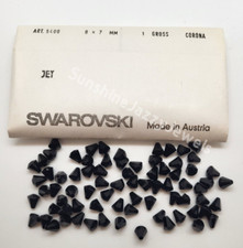 Factory Pack Swarovski Crystal Jet Black 8x7mm Faceted Cone 5400 Beads; 144pc